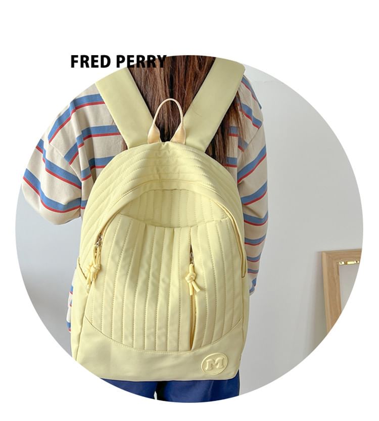 Backpack Plain Laptop Quilted