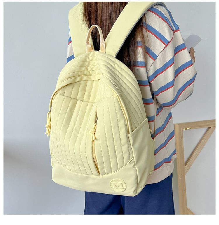 Backpack Plain Laptop Quilted