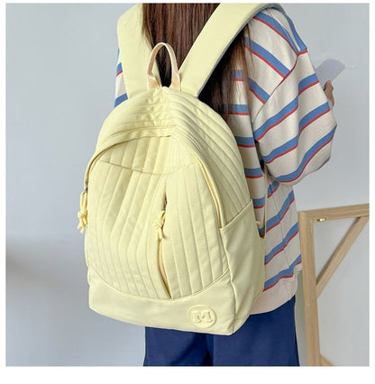 Backpack Plain Laptop Quilted