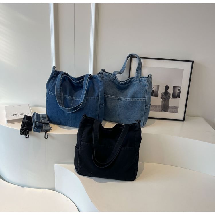 Crossbody Washed Denim Bag