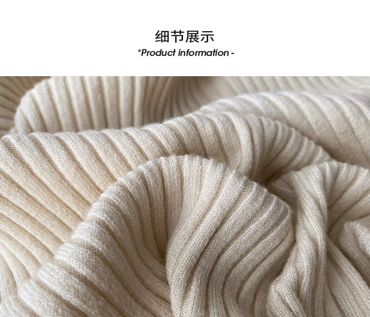 V-Neck Ribbed Button-Up Cardigan