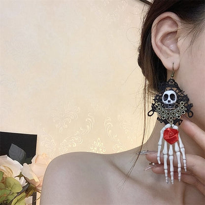 Skull Lace Choker / Earring