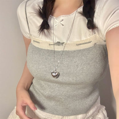 Metallic Heart Necklace