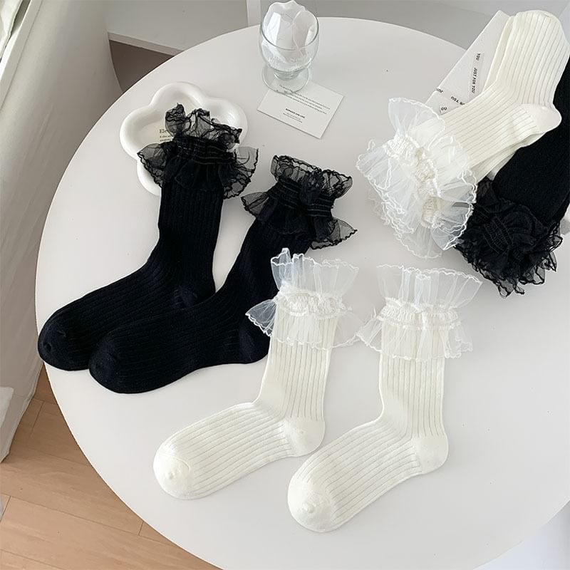 Ruffle Trimmed Socks