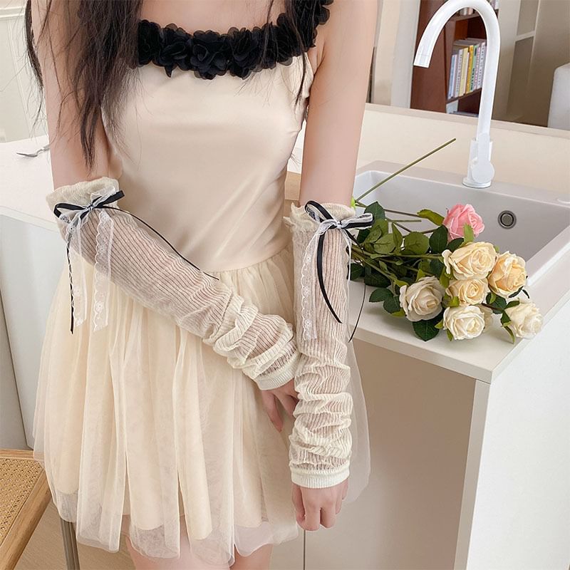 Ribbon Lace Arm Sleeves