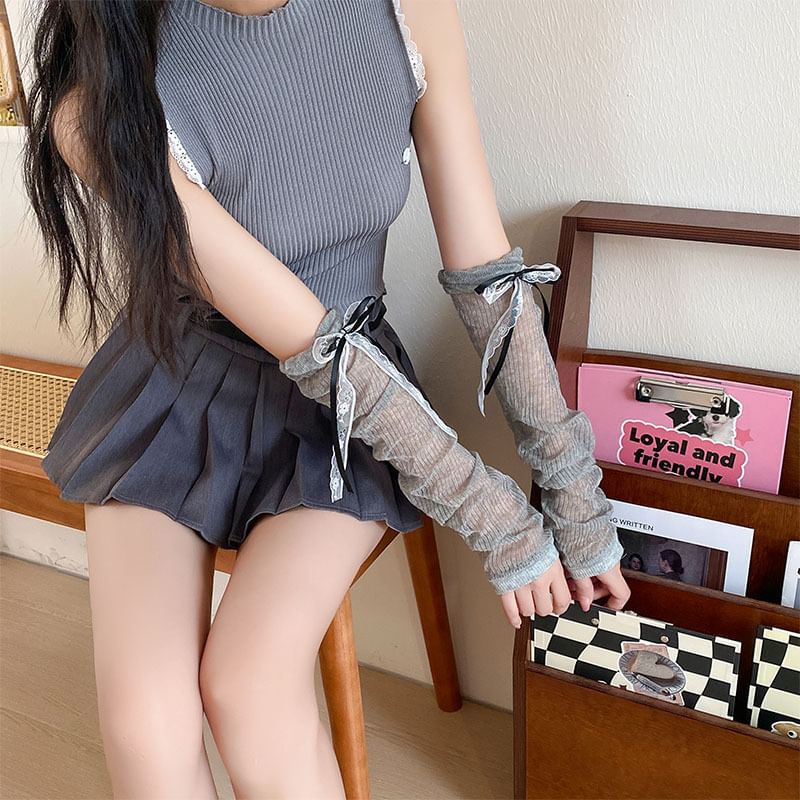 Ribbon Lace Arm Sleeves