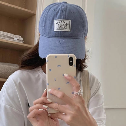 Applique Distressed Baseball Cap