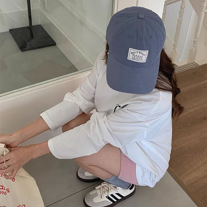 Applique Distressed Baseball Cap