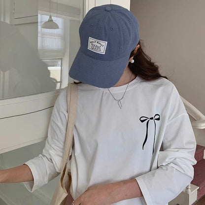 Applique Distressed Baseball Cap