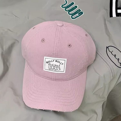 Applique Distressed Baseball Cap