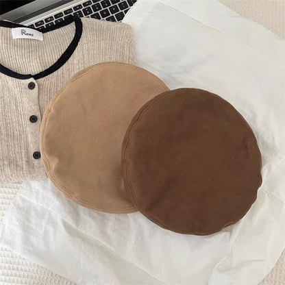 Belted Faux Suede Beret