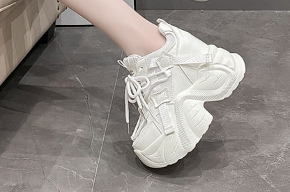 Platform Panel Hidden Wedge Sneakers