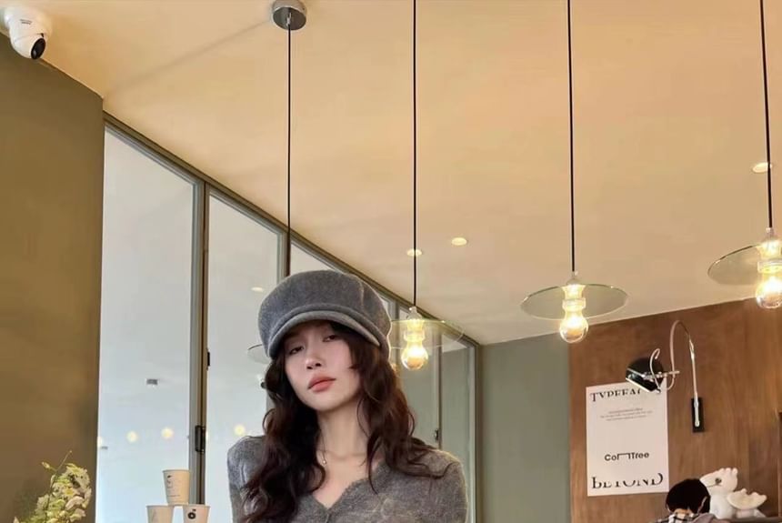 V-Neck Lace Trim Sheer Button Cardigan