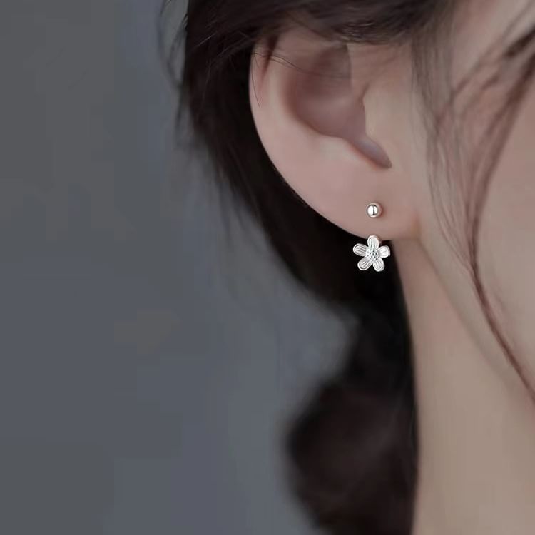 925 Sterling Silver Flower Ear Jacket