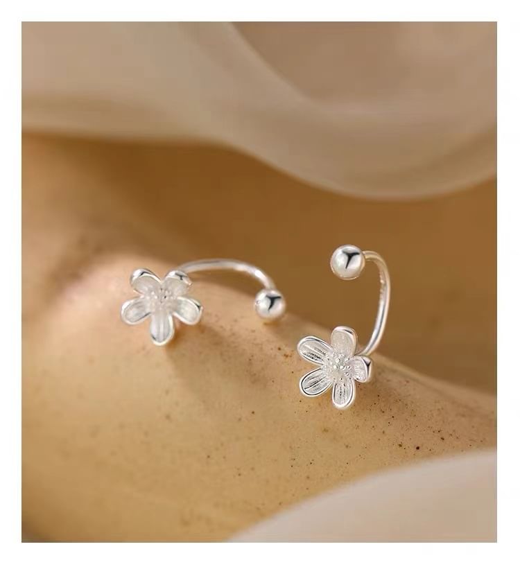 925 Sterling Silver Flower Ear Jacket