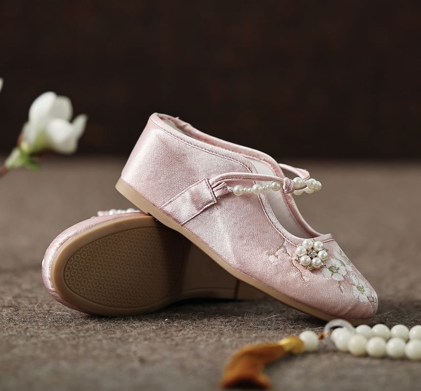 Wedge-Heel Mules Beaded