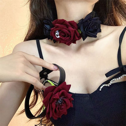 Halloween Rose Fabric Choker (Various Designs)