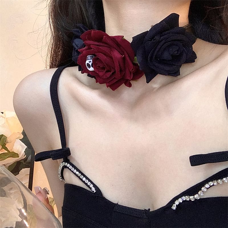 Halloween Rose Fabric Choker (Various Designs)