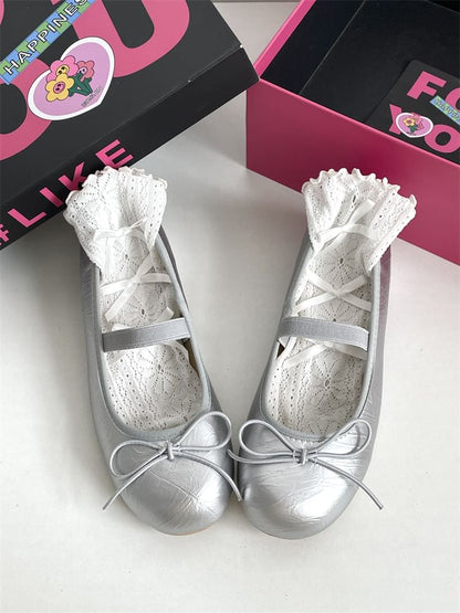 Chunky Heel Plain Bow Accent Faux Leather Mary Jane Pumps