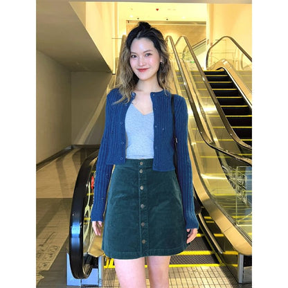 Ribbed Distressed Cardigan
