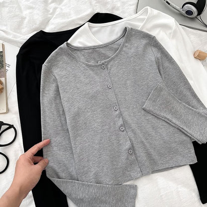 Padded Crop Camisole & Crew Neck Cardigan Set