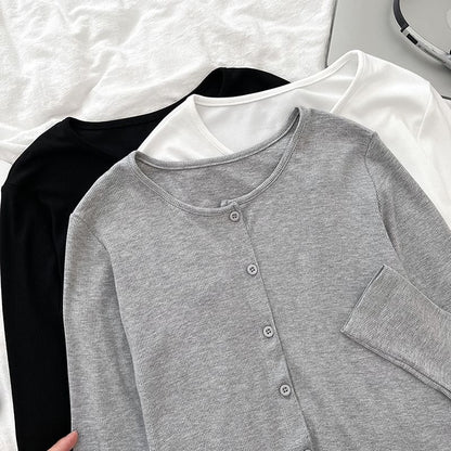 Padded Crop Camisole & Crew Neck Cardigan Set