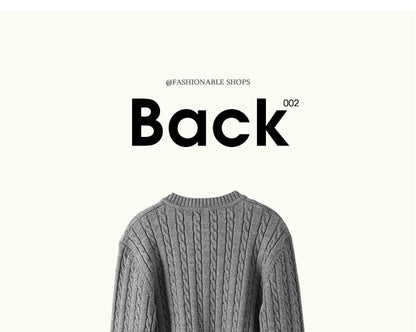 Round Neck Cable Knit Cardigan