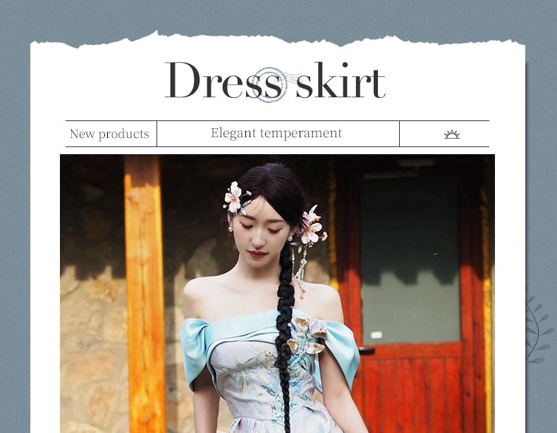 Floral Evening Sheath Off-Shoulder Gown Sleeveless Sequin