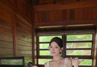 Sleeveless Plain Slit Button Maxi A-Line Dress