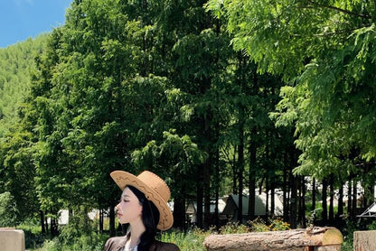 Long-Sleeve Plain Lace Trim Tiered Mini A-Line Dress