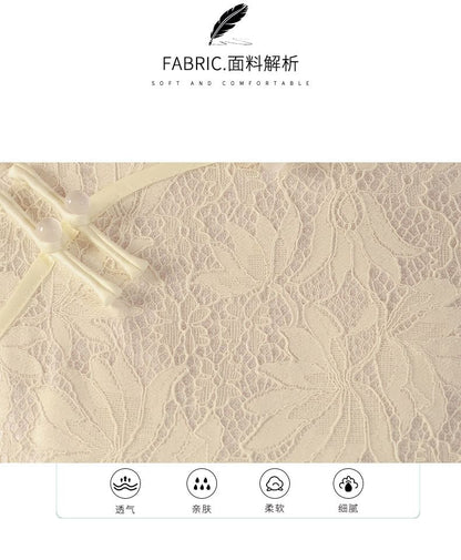 Short Sleeve Mandarin Collar Floral Embroidered Midi A-Line Qipao