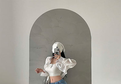 Low Rise Washed Denim Hot Pants