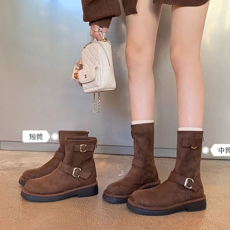 Boots Faux (Various Suede Buckled Designs)