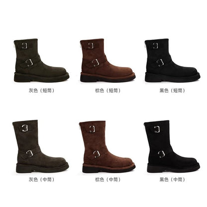Boots Faux (Various Suede Buckled Designs)