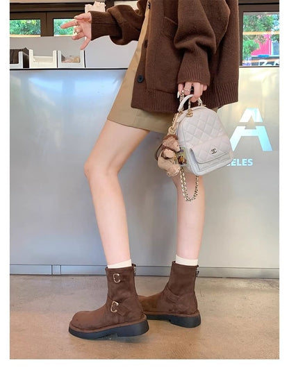 Boots Faux (Various Suede Buckled Designs)