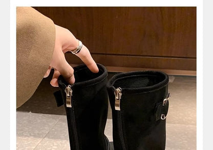 Boots Faux (Various Suede Buckled Designs)