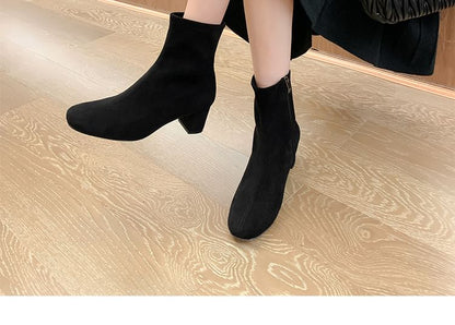 Heel Chunky Boots Short