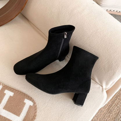 Heel Chunky Boots Short