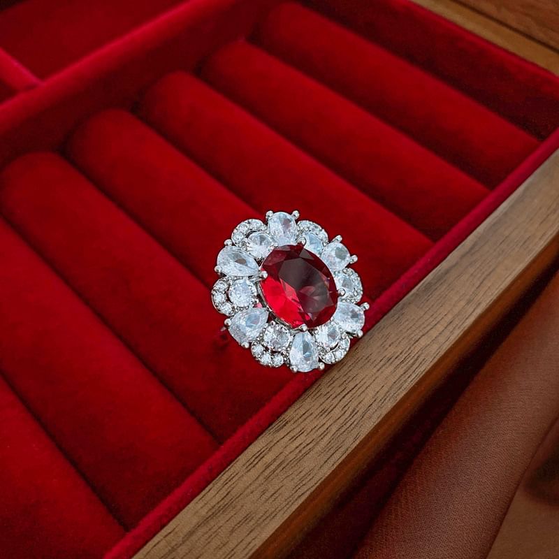 Rhinestone Alloy Ring (Various Designs)