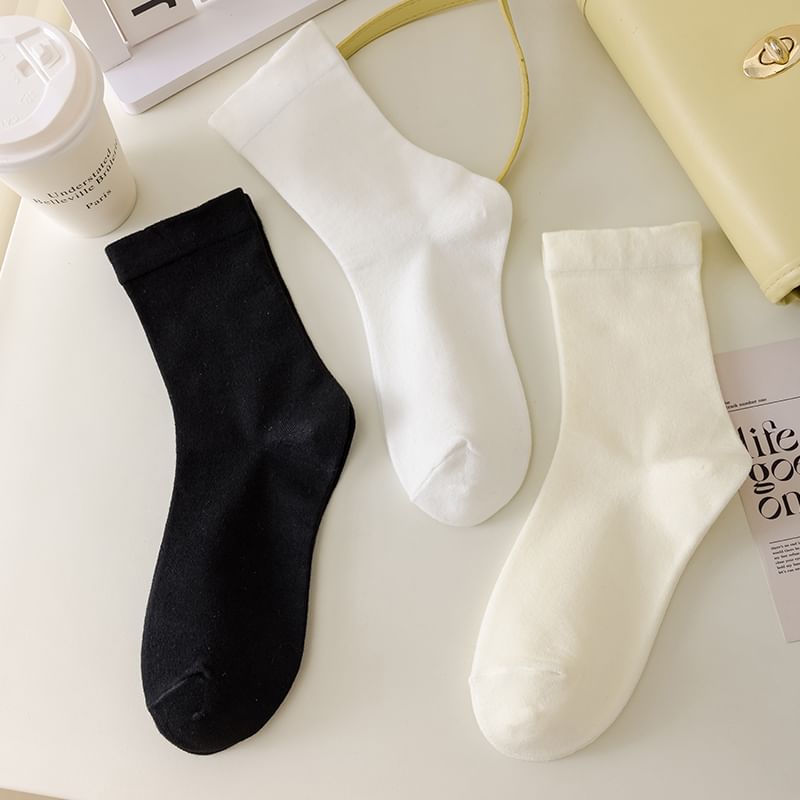 Plain  Crew Socks