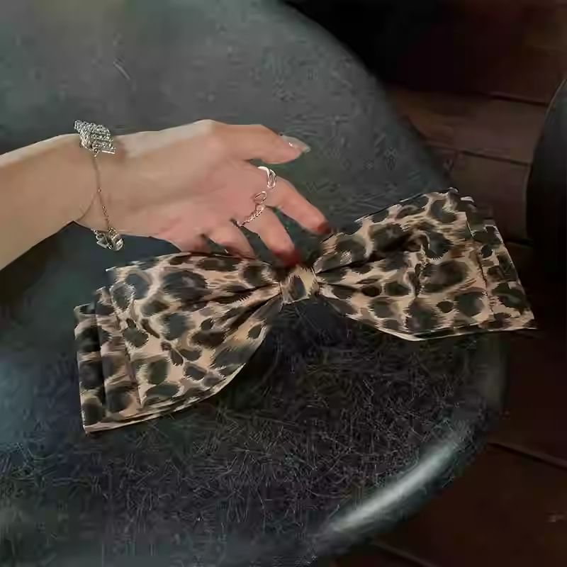 Leopard Print Bow Hair Clip