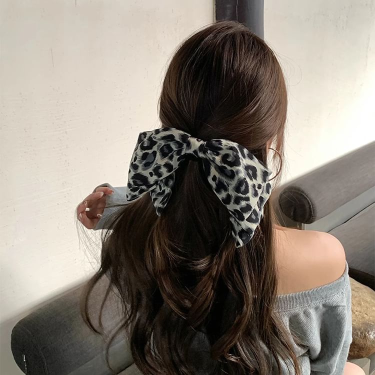 Leopard Print Bow Hair Clip