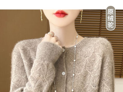 Long Sleeve Pointelle Cropped Cardigan