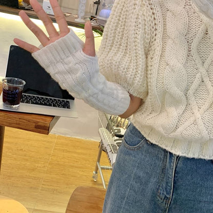 Plain Knit Arm Sleeves