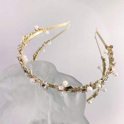 Faux Pearl Floral Headband