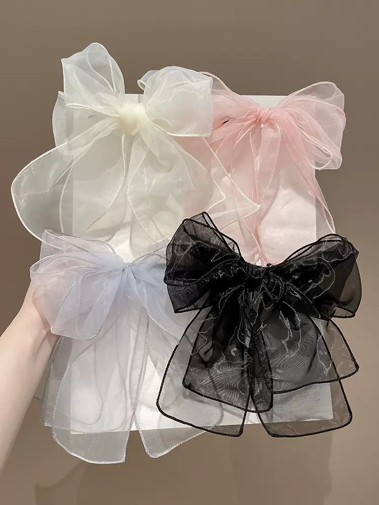 Plain Bow Mesh Headband