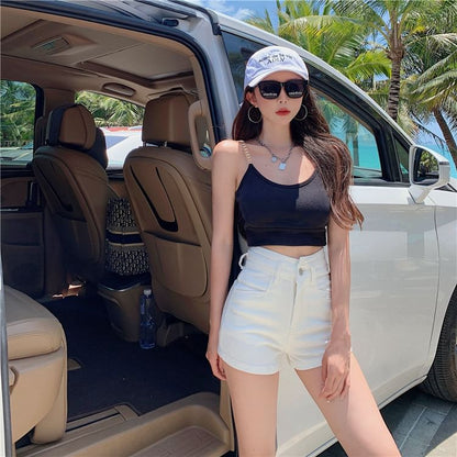 High Waist Denim Hot Pants