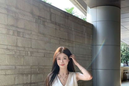 Sleeveless V-Neck Dress & Cardigan
