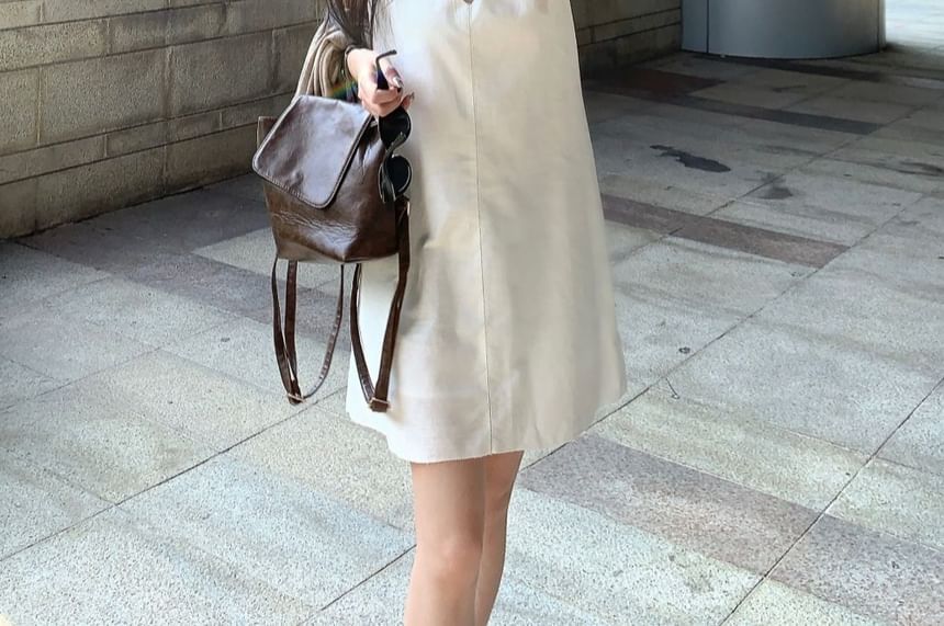 Sleeveless V-Neck Dress & Cardigan
