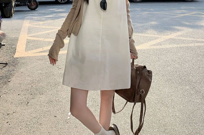 Sleeveless V-Neck Dress & Cardigan